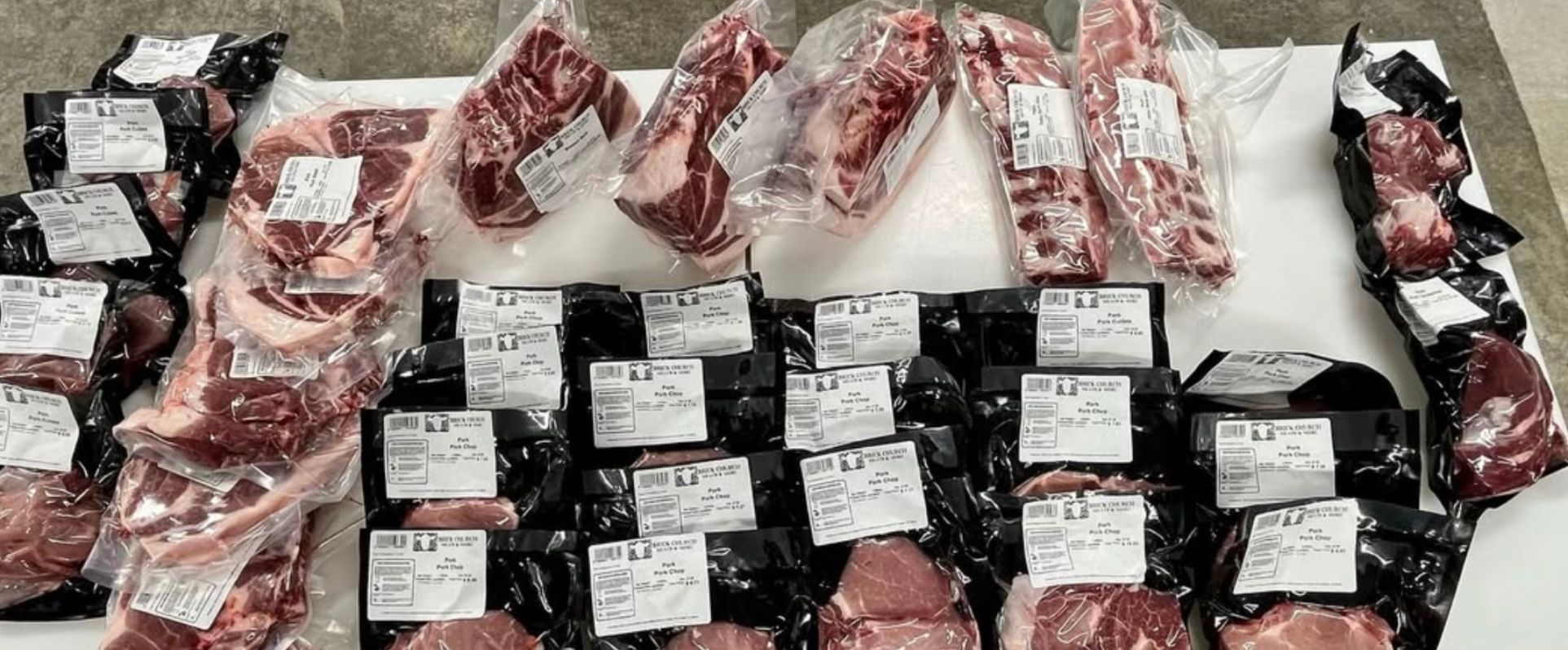 Photo of packages of pork from Brick Church Meats and More