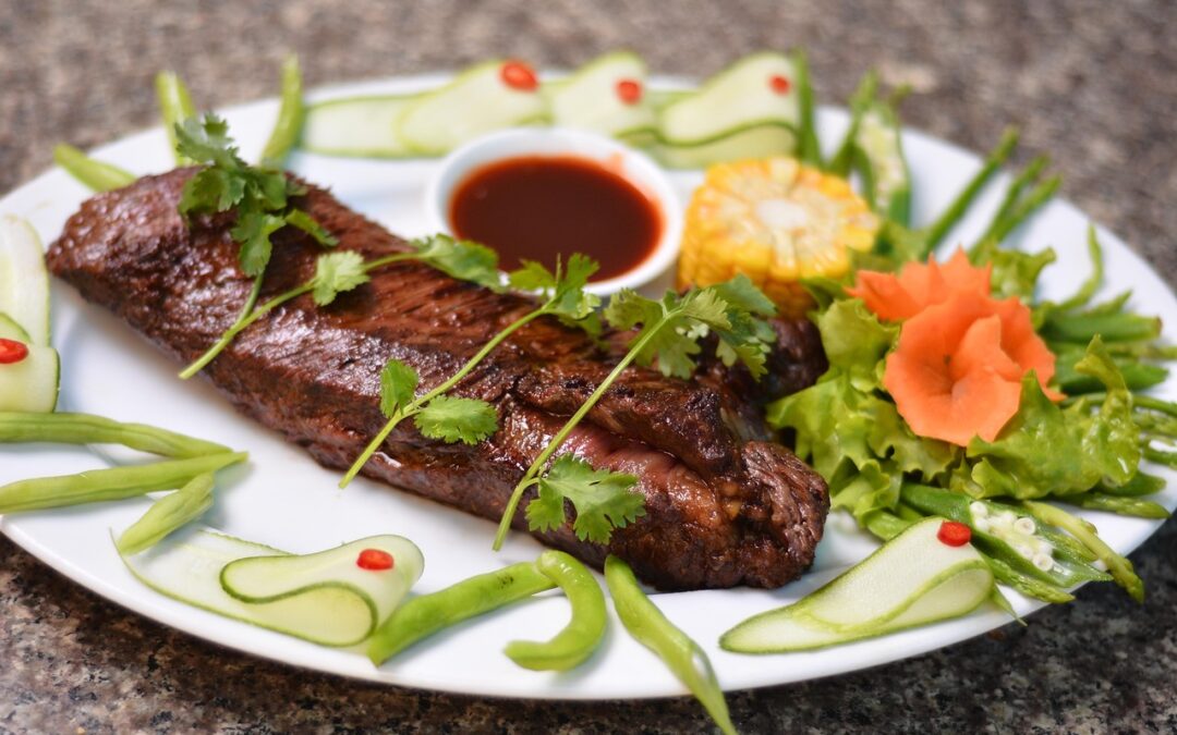 Photo of steak with salad